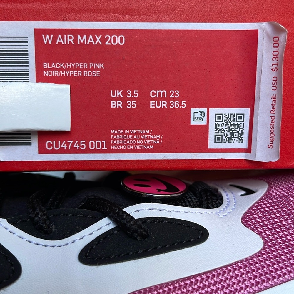 NIKE WMNS AIR MAX 200
BLACK/HYPER PINK NOIR/HYPER ROSE
SNEAKERS Athletic Shoes - Picture 16 of 16